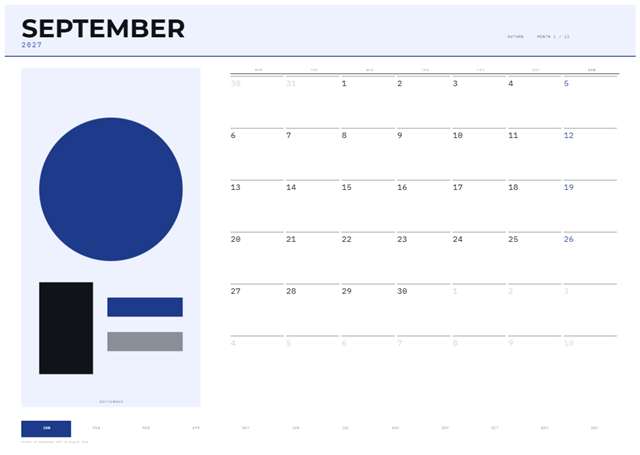 Calendar A3 2027-2028 — 420×297mm · 12 p.
