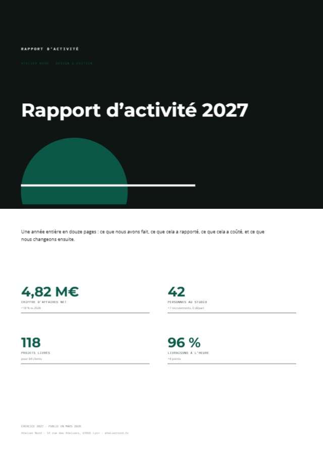 Rapport d’activité — 210×297mm · 12 p.