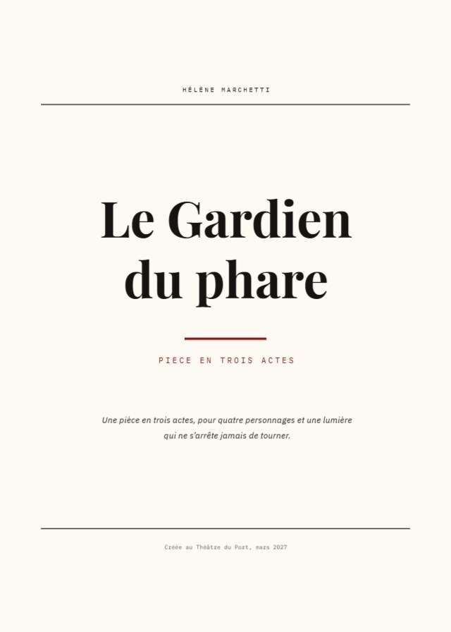 Pièce de théâtre — 12p — 148×210mm · 12 p.